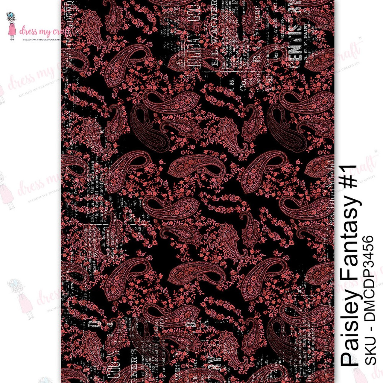 Dress My Craft Transfer Me Sheet A4-Paisley Fantasy #1